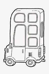 Triple decker bus, tourist vehicle illustration
