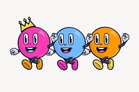 Colorful bubbles cartoon character illustration