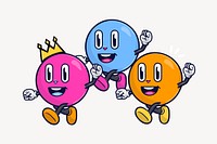 Colorful bubbles cartoon character illustration