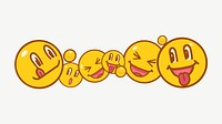 Cute emoticons, facial expression  clipart psd