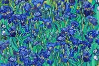 Van Gogh's Irises background, famous painting, remixed by rawpixel