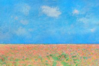 Monet's poppy fields background. Famous art remixed by rawpixel.