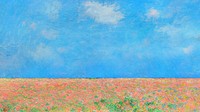 Monet's poppy fields desktop wallpaper background. Famous art remixed by rawpixel.