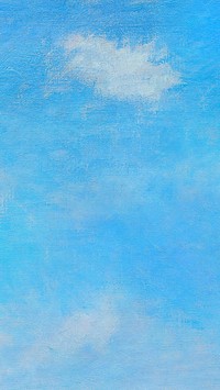 Aesthetic blue sky iPhone wallpaper. Claude Monet artwork, remixed by rawpixel.