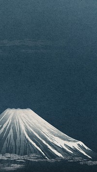 Hiroaki's Mount Fuji mobile wallpaper, vintage Japanese background, remixed by rawpixel