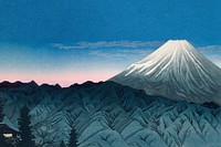 Hiroaki's Mount Fuji background, vintage Japanese illustration, remixed by rawpixel