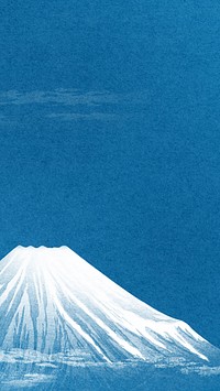 Hiroaki's Mount Fuji mobile wallpaper, vintage Japanese background, remixed by rawpixel