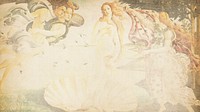  Birth of Venus desktop wallpaper, vintage famous artwork by Sandro Botticelli, remixed by rawpixel