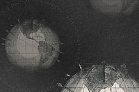 Black vintage globe background, world map aesthetic design, remixed by rawpixel