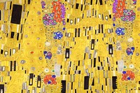  The Kiss pattern background, Gustav Klimt's famous painting design, remixed by rawpixel