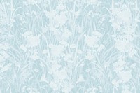 Blue wildflowers patterned background, remixed by rawpixel