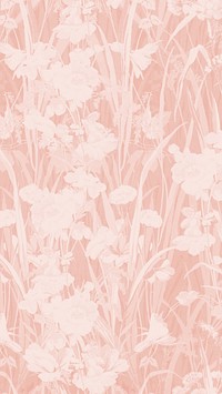 Pink wildflowers mobile wallpaper, remixed by rawpixel