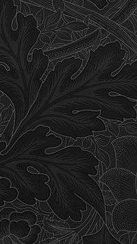 William Morris' St.James mobile wallpaper, vintage botanical pattern background, remixed by rawpixel
