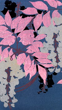 Aesthetic vintage leaf iPhone wallpaper, remixed by rawpixel