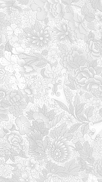 Gray flower patterned mobile wallpaper, Owen Jones's famous artwork, remixed by rawpixel