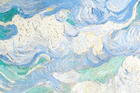 Van Gogh's sky background, Wheat Field with Cypresses cloud, remixed by rawpixel