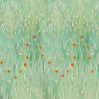 Van Gogh's Girl in White's flower field, remixed by rawpixel