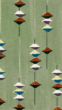 Green Japanese woodblock iPhone wallpaper, vintage artwork by Furuya Korin, remixed by rawpixel