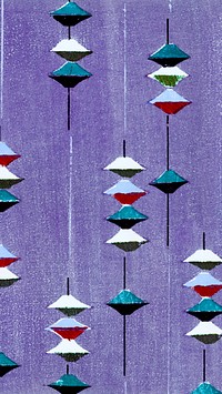 Purple Japanese woodblock iPhone wallpaper, vintage artwork by Furuya Korin, remixed by rawpixel