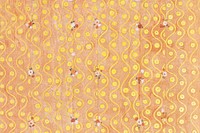 Aesthetic yellow patterned background, Gustav Klimt's Beethoven Frieze design, remixed by rawpixel