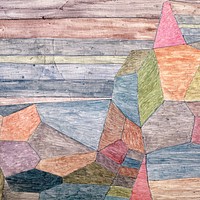 Paul Klee's Promontorio background, colorful vintage illustration, remixed by rawpixel