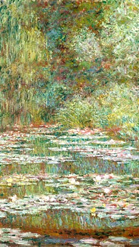 Water lily pond iPhone wallpaper. Claude Monet artwork, remixed by rawpixel.