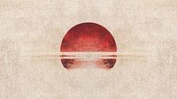 Hokusai's Japanese sunset HD wallpaper, beige nature background, remixed by rawpixel