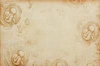 Leonardo da Vinci's background, Studies of the Foetus in the Womb painting, remixed by rawpixel