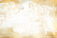 The Birth of Venus background, vintage famous artwork by Sandro Botticelli, remixed by rawpixel