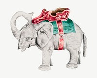 Vintage elephant, animal collage element by Charles Moss psd, remixed by rawpixel