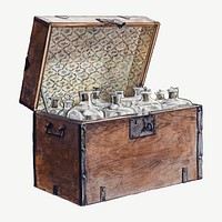 Medicine bottle chest object cutout psd, collage element