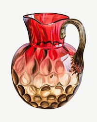 Red pitcher object cutout psd, collage element