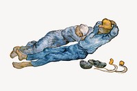Van Gogh's The Siesta, famous painting, remixed by rawpixel