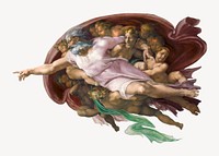 Creation of Adam collage element psd by Michelangelo Buonarroti. Remastered by rawpixel.