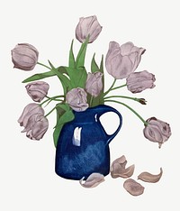 Everbag tulips, vintage Japanese etching artwork psd, remixed by rawpixel