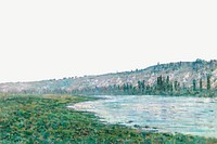 Monet's Seine border white background psd. Famous art remixed by rawpixel.