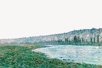 Monet's Seine border white background. Famous art remixed by rawpixel.