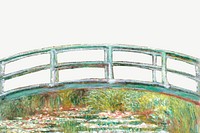 Monet's bridge border white background psd. Famous art remixed by rawpixel.