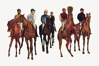 Edgar Degas' The Riders, vintage horse illustration psd, remixed by rawpixel