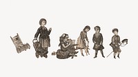 Victorian kids, vintage collage element. Remastered by rawpixel.