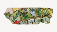Van Gogh's washi tape, Houses and Figure, famous artwork, remixed by rawpixel