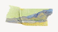Van Gogh's washi tape, Wheatfield with a reaper, famous artwork, remixed by rawpixel