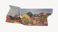  Road in Aasgaardstrand washi tape, Edvard Munch's famous artwork, remixed by rawpixel