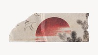 Hokusai's sunset washi tape, vintage illustration, remixed by rawpixel