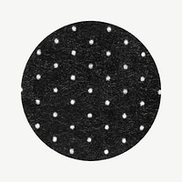 Black & white polka dot badge psd