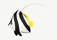 Cute coralfish, animal illustration, collage element psd