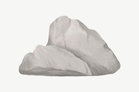 Gray rock, nature illustration collage element psd