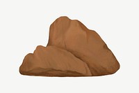 Brown rock, nature illustration collage element psd