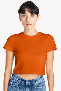 Women's orange crop top