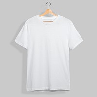White t-shirt mockup on gray background